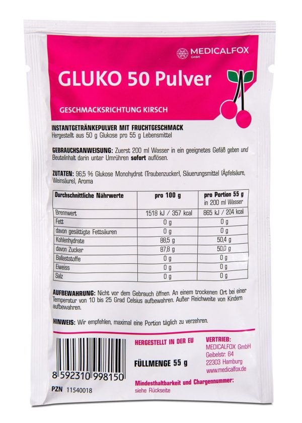 GLUKO 50 Pulver, Kirsch - LifeStyle Quality Online-Shop