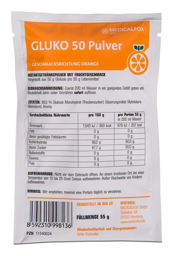 GLUKO 50 Pulver, Orange - LifeStyle Quality Online-Shop